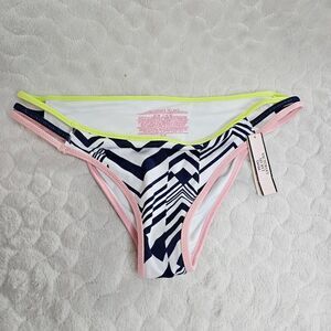NEW Victoria's Secret bikini bottoms the strappy cheeky geometric XS
